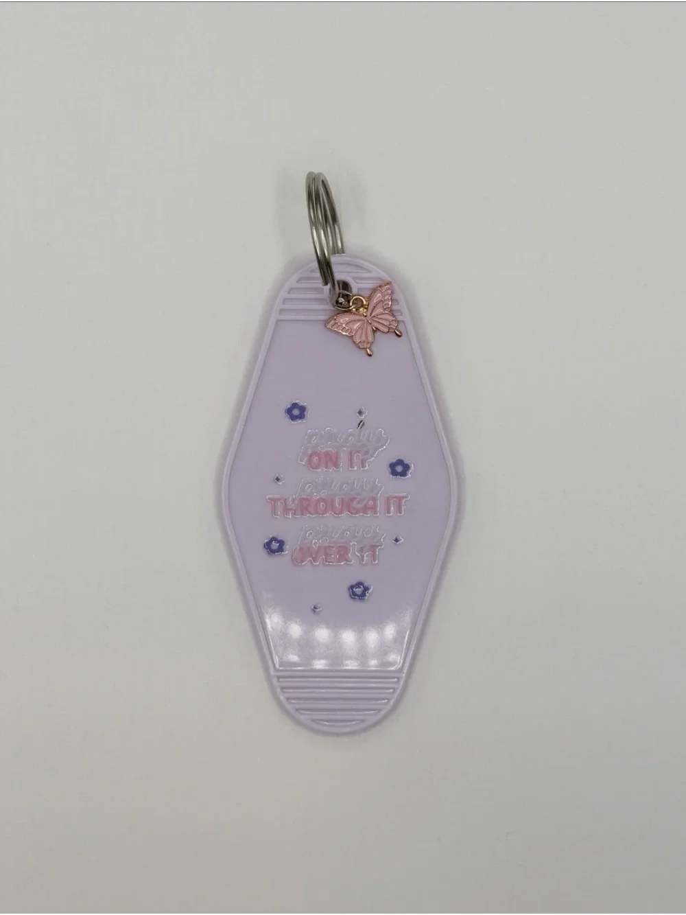 Lavender Butterfly Keychain Tag